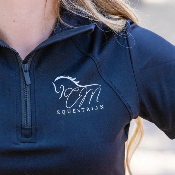 Black Equestrian Zip-Up Top - Picture 4 of 4